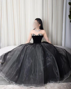 AsaNagi, черна вечерна бална рокля, без презрамки, дамски Луксозни и Елегантни рокли Принцеса 2023, рокля на Кралицата за официални събития