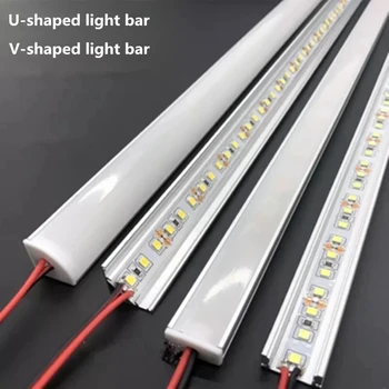 Led алуминиев твърд светлинна пръчка DC12V 50 см 20 см U/V-образна форма 5730 36 led S led алуминиев канал за декорация на дома осветление