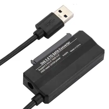 Съвместим USB кабел, 3.0 Меден Кабел за твърд диск Компютърни аксесоари Кабел-адаптер Здрав адаптера за Sata дискове-Usb черен цвят