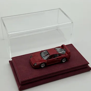 Кутия за показване на модел автомобил в мащаб 1: 64, вградена в прозрачна акрилна прахоустойчив калъф, висококачествена кожена основа, събиране на фенове, подарък