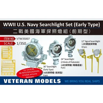 ВЕТЕРАН VTW-35007 1/350 на Втората световна война на ВМС на САЩ прожектор КОМПЛЕКТ (началото на типа)