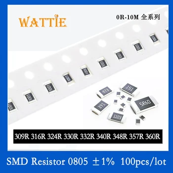 SMD резистор 0805 1% 309R 316R 324R 330R 332R 340R 348R 357R 360R 100 бр./лот микросхемные резистори 1/8 W 2,0 мм * 1,2 мм