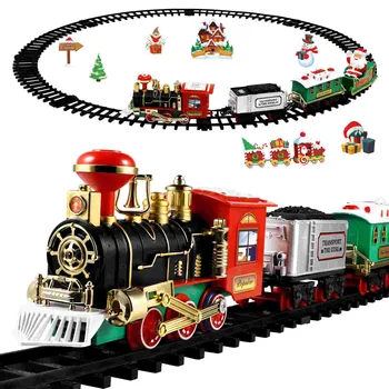 Комплект коледни влакове TOYANDONA, мини-модел на влака, играчка със звук и светлина, детска играчка влак, трябва да се съберат за деца
