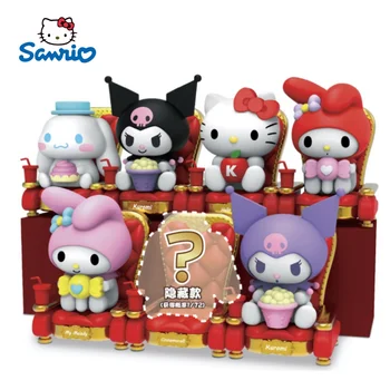 Sanrio Hello Kitty Театрална серия Blind Box Kawaii Kulomi My Melody Cinnamoroll са подбрани Фигурка Ръчно изработени, Украшение, Загадъчна Ковчег