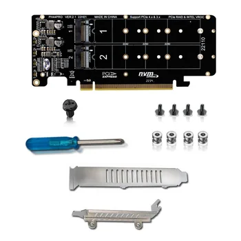 PCIE X16 - M. 2 M-Key NVMEx4 SSD 2U Сървър Странично Карта Двустранно 4-Дискова NVME RAID Разъемная карта PCI-EX16