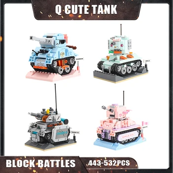 Сладък Форми на Танк градивните елементи на Пластмасови Модели на Танкове Набор от Тухли Военни играчки за деца, Подарък 4 Вида