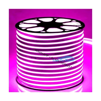 Led Neon Lights12v Flex 360 Градуса 50 м 220 В 6x12 мм по поръчка Розова гъвкава лента