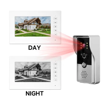 4-кабелен звънец и външна камера за нощно виждане, детектор на движение, Околовръстен видео домофон, Звънчева, Уютна Вила