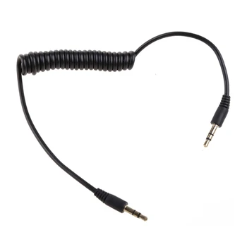 1 бр. спирален кабел 3.5 мм Aux M/ Кабел за мобилен автомобил MP4 плейър
