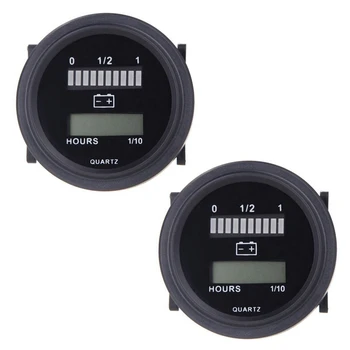 2X12 В/24/36/48/72 led дигитален индикатор за зареждане на батерията часови брояч, черен