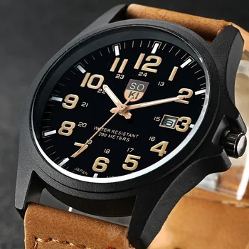 Sdotter, лидер на продажбите, Мъжки часовник, кварцов мъжки часовник от матова кожа, Дата, Календар, ежедневни часовници за мъже 2022, Модерни спортни reloj