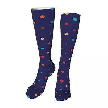 Нови чорапи до глезените в многоцветен грах, Унисекс чорапи до средата на прасците, дебели меки възли на ежедневните чорапи