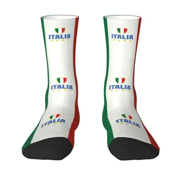 Готини мъжки чорапи С Флага на Италия, Унисекс, дишащи топли чорапи за екипажа с 3D принтом