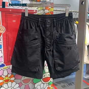 Черни къси панталони в Корейски стил Мъжки Летни бързо съхнещи Градинска дрехи С множество джобове Маркови къси Панталони за Мъже, Спортни Къси панталони за всеки ден Man 2023