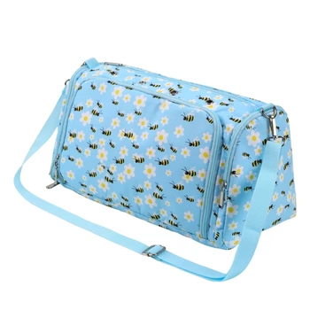 Чанта за плетене на една кука, Чанта-тоут за плетене, Чанта за съхранение на Прежди с Отделения за вязальных куки, спици и аксесоари