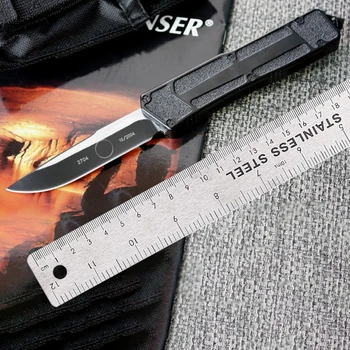 Нож Micro OTF Tech серия SC 440C Със стоманени остриета с с едно ръба на Твърдост 57HRC, Дръжка от въздухоплавателни средства, алуминиева сплав, Нож за самозащита
