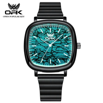 OPK 2023 Нови кварцови часовници за мъже, модерен водоустойчив светлинен дисплей, каишка за часовник от неръждаема стомана, модни тенденции, мъжки ръчен часовник