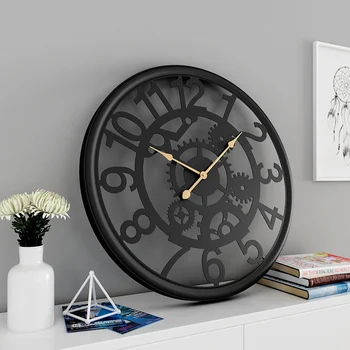 Промишлени Старинни Стенни часовници С Часови Механизъм Time Метални Ресторант Кухи Часове Модерен Дизайн Relogio De Parede Интериор дневна