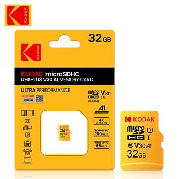 Оригиналната Карта на Kodak Micro SD 64 GB 32 GB Карта памет от клас 10, U3 A1 cartao de memoria Flash TF Карта, За да Видеофона Безплатна доставка