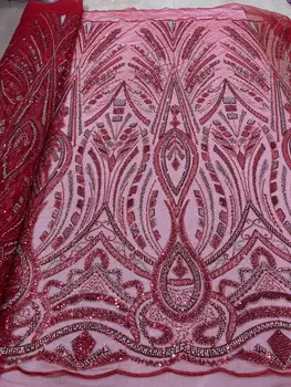 модни тюлевая бродерия от френската вкара завързана кърпа Дейвид-1302.4908 с мъниста за вечерна рокля