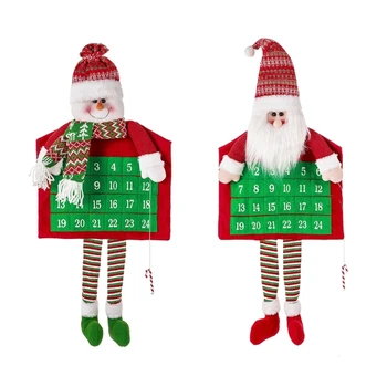 652F Дядо Коледа/Снежен човек за Обратно броене Календар Чудесен Коледен декор за стената на Дома