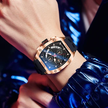 Ръчен часовник за мъже Tonneau, хронограф 2023, Най-добрата марка за Луксозни Мъжки кварцов часовник с нежна дата, мъжки часовници, Директна доставка