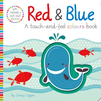 Червена и синя книга за цветовете на допир, английски забавни книжки с картинки, книга за четене, за Малки Деца