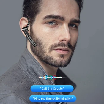 Безжична Bluetooth връзка със съвместими слушалки 5.0, безжични слушалки с двоен микрофон, шумоподавляющие слушалки с превключвател на звука за мобилни телефони