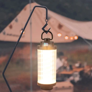2023 Нов преносим туризъм лампа с 4 режима на осветление, Акумулаторна нощна лампа с висящ пръстен за разходки, Риболов, Паник лампа за палатка