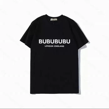 Лято 2023, Известен дизайн, Мъжка тениска с писмото принтом, през Цялата деколте, Къс ръкав, Черно-Бяла Мода, Мъжки, Дамски Тениски, чифт