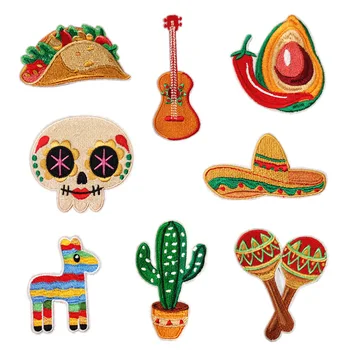 Карнавальная Мексико Тиква, Популярен Бродирани логото, Аксесоари за облекло, Тъкани етикети, ленти, Желязо чанти, Дрехи за деца, направи си сам