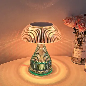 Led нощна светлина във формата на медузи с докосване, RGB, с регулируема яркост, преносима настолна лампа за дневна, спалня с вградена батерия