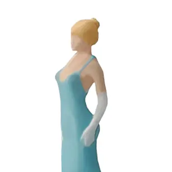 Модел на жена във вечерна рокля 1: 64, Диорами, Ролева игра, Реалистична Умален модел момичета за сцена 