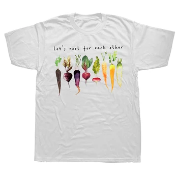 Тениска с принтом градинарство и зеленчуци за Мъже и Жени, Ежедневни базова тениска Let ' s Root for Each Other, Блузи в стил Харадзюку, тениска Унисекс