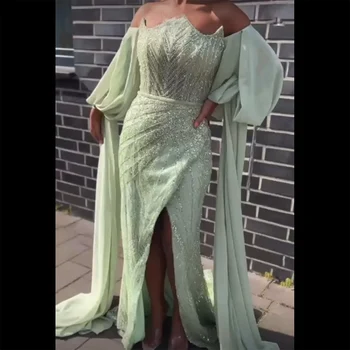 Луксозна вечерна рокля Русалка с мъниста Serene Hill Mint 2023 GLA72096 за жени, за Сватба парти