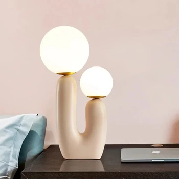 Настолна лампа със скандинавски минимализме, Индивидуален лампа, Луксозна нощна лампа за спалня, за Украса на всекидневната, led настолна лампа