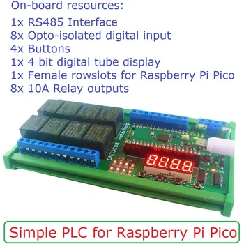 DC 12V 24V 8ch Многофункционален Таймер забавяне на RS485 Modbus Релеен Модул за Raspberry Pi Pico лесно Открит АД Python, C ++