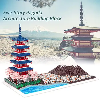 Микро градивните елементи на Япония Fuji 3D Събрани мини Diamond блок САМ тухла Строителен Комплект, подходящ за деца и възрастни Подарък Коллекционный