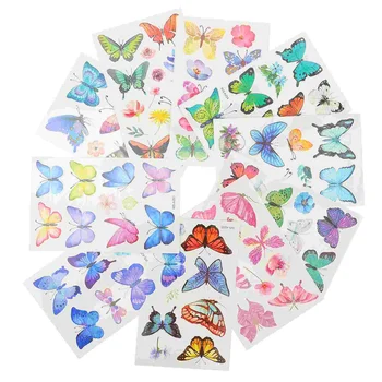 20 Листа, етикети с пеперуди, детски татуировки с пеперуди, ваденки за тялото, карикатура 