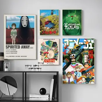 Studio Ghibli Класически аниме Плакат и щампи Абстрактно Стенно изкуство платно Скандинавските модерни картини За домашен интериор Дневна