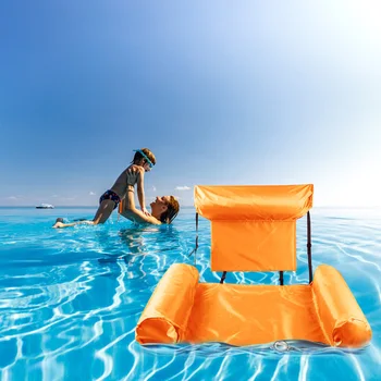 Нов голям надуваем басейн за почивка на вода с облегалката за глава и облегалката за водни спортове на открито