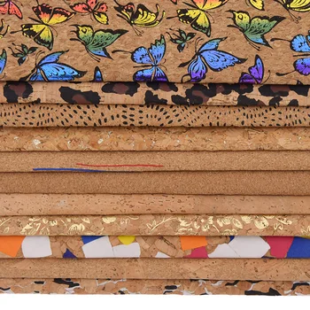 Реколта мека corkboard изкуствена кожа, формат А3, А4, плат за дрехи, чанти ръчна изработка, плат за шиене с цветен модел