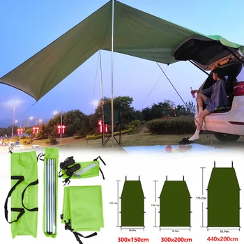 Автомобилна палатка, навес за къмпинг, Странична страна, Брезент за палатки на покрива на автомобила, Водоустойчив UV Преносими палатки за къмпинг, навес за дъжд на покрива на автомобила
