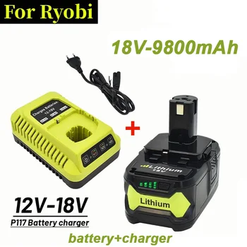 Наскоро замененный безжични електрически инструменти Ryobi One 18V с литиево-йонна батерия 9800 mah bpl1820 P108 P106 Rb18l50 Рб 18l4018V за зареждане