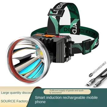 Индукционная фаровете LED за риболов на открито, богат на функции акумулаторна миньор лампа, фенерче
