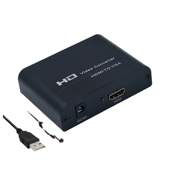 Конвертор HDMI и VGA -видео с висока резолюция 1080P с адаптер за HDMI за аудио-VGA конвертор