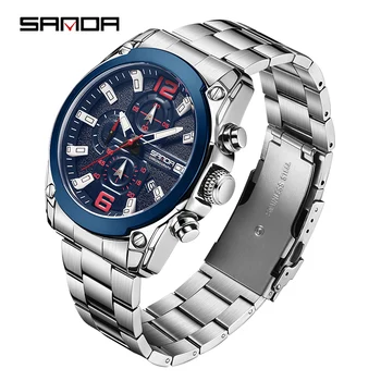 На BIANA 5305 Модерен бизнес мъжки часовник с дата, ежедневни луксозни водоустойчив кварцови часовници за мъже, Мъжки часовници за подарък Relogio Masculino