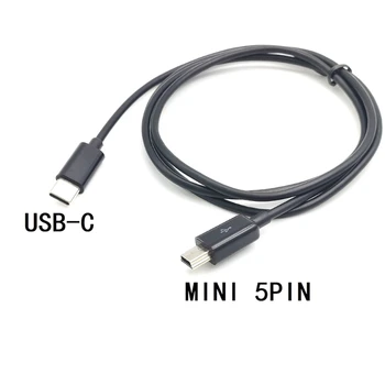Универсален кабел за зареждане от USB Type C до Mini USB 5Pin, бързо зареждане и трансфер на данни за различни устройства, 1 м/2 м