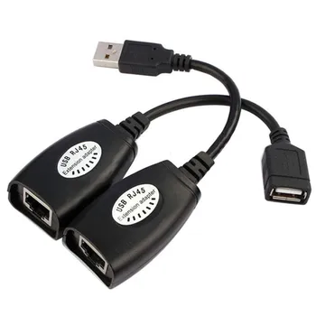 USB 2.0 Мъжки Към Женски Ethernet Мрежова Удължител Удължител Ретранслатор Адаптер Кабел Конвертор За Cat6 Cat5 Cat5e 6, Rj-45 LAN
