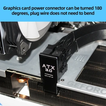 Конектор за усилвател на волана ATX3.0 със завъртане на 180 градуса, 8-пинов конектор за захранване за настолен компютър, видео карта за КОМПЮТЪР, компютърна карта